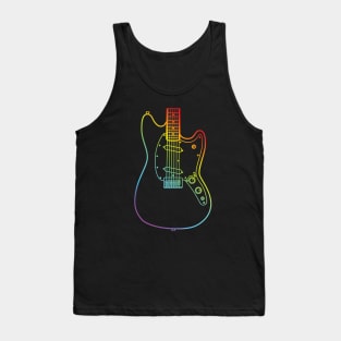 M-Style Offset Style Electric Guitar Body Colorful Outline Tank Top